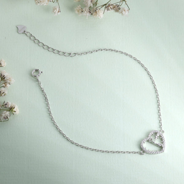 Tiktok Heart Silver Bracelet