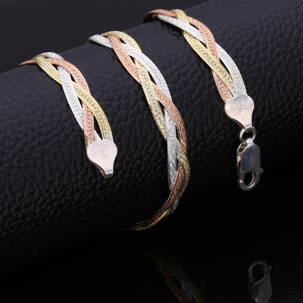 Sterling Silver Rope Snake Chain (Gold Colour)