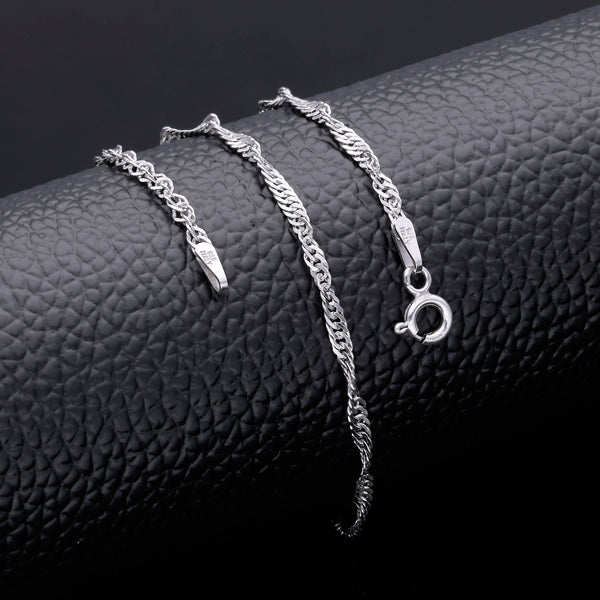 Shiny Rope Design Silver Chain