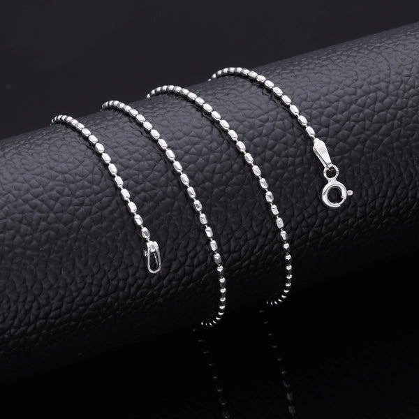 Shiny jamun long bead Design Silver Chain