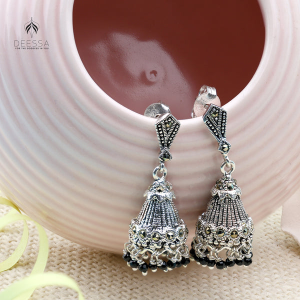 Shiny Tribal Shape oxidised Jhumka Earring