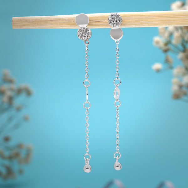 Silver Pearl Drop Dangler Earrings