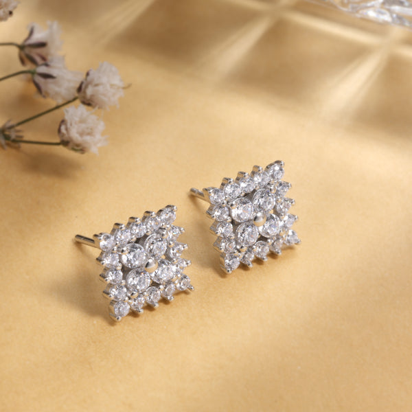 Solitaires on Solitaire Silver Earrings