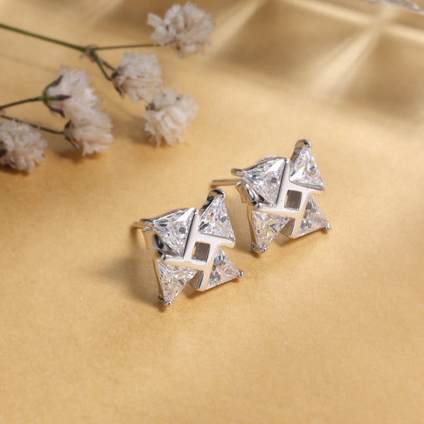 Windmill Stud Silver Earrings