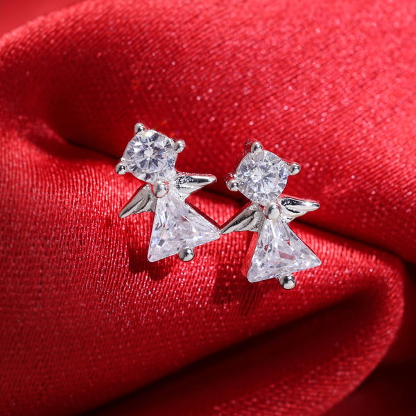 Pretty Girl Stud Silver Earrings