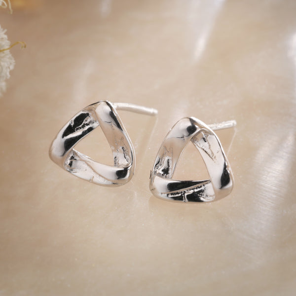 Infinity Triangle Silver Earrings