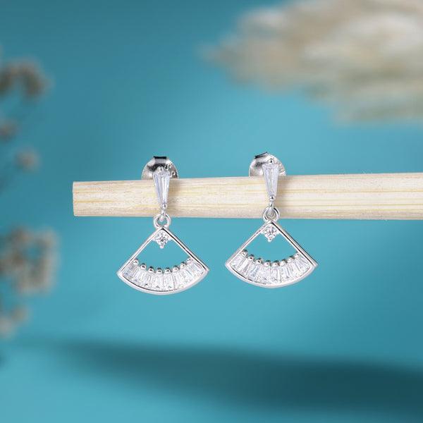 Silver Sensu Studded Drop Earrings