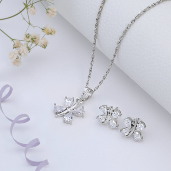 Shiny Dragon Fly Shape Silver jewellery Sets